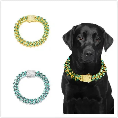 Diamond Cuban Dog Necklace